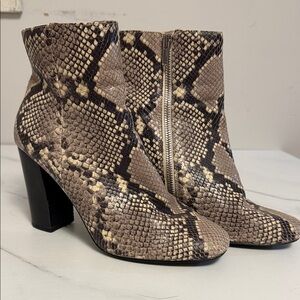 Steve Madden Brown Snakeskin Ankle Booties